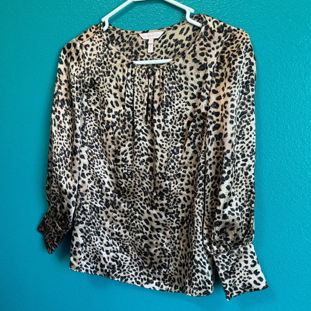 Rebecca Taylor 100% Silk Leopard Print Blouse Women's 00 - Picture 3 of 8
